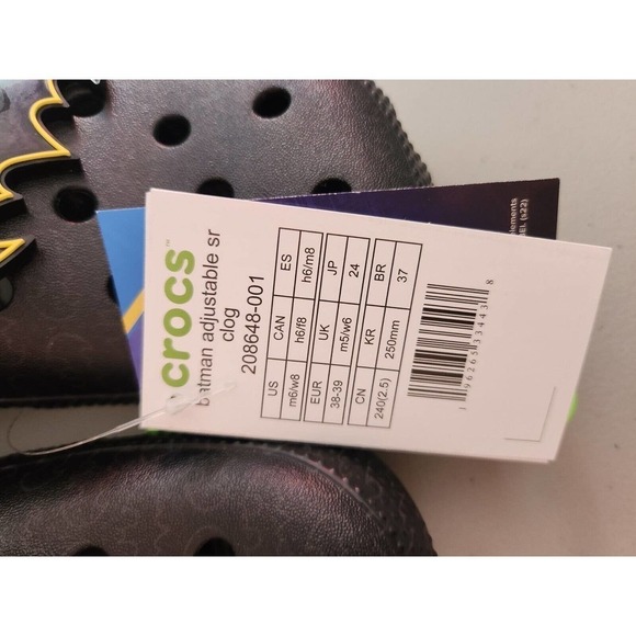 New Crocs Batman Adjustable SR Clog US- M6/W8 Unisex Black - Picture 6 of 12